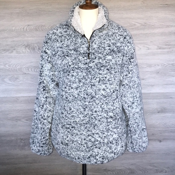 NWT-Women’s Two Tone 1/4 Zip Fleece Pullover, Grey - Picture 2 of 7